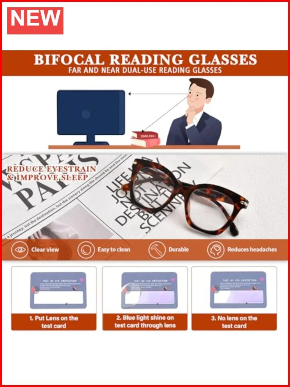 Women's Bifocal Reading Glasses Cat Eye Oversized Readers